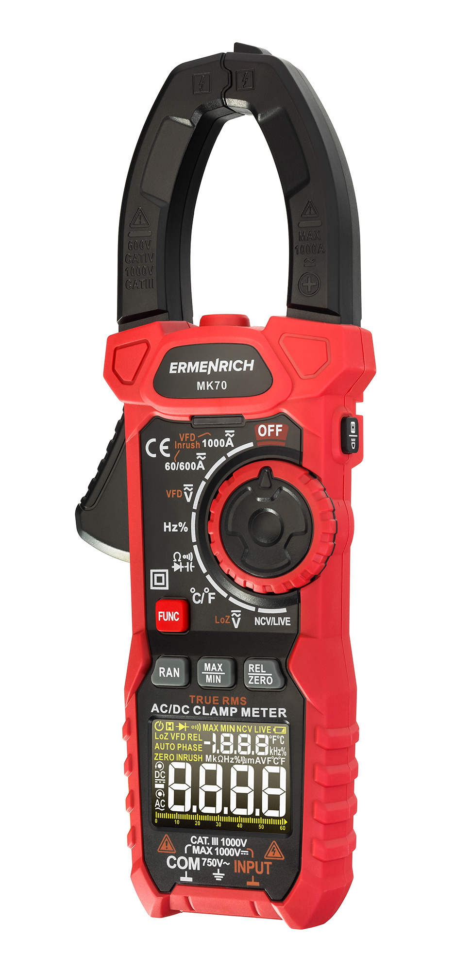 Цифрови амперметър клещи Ermenrich Ping MK70