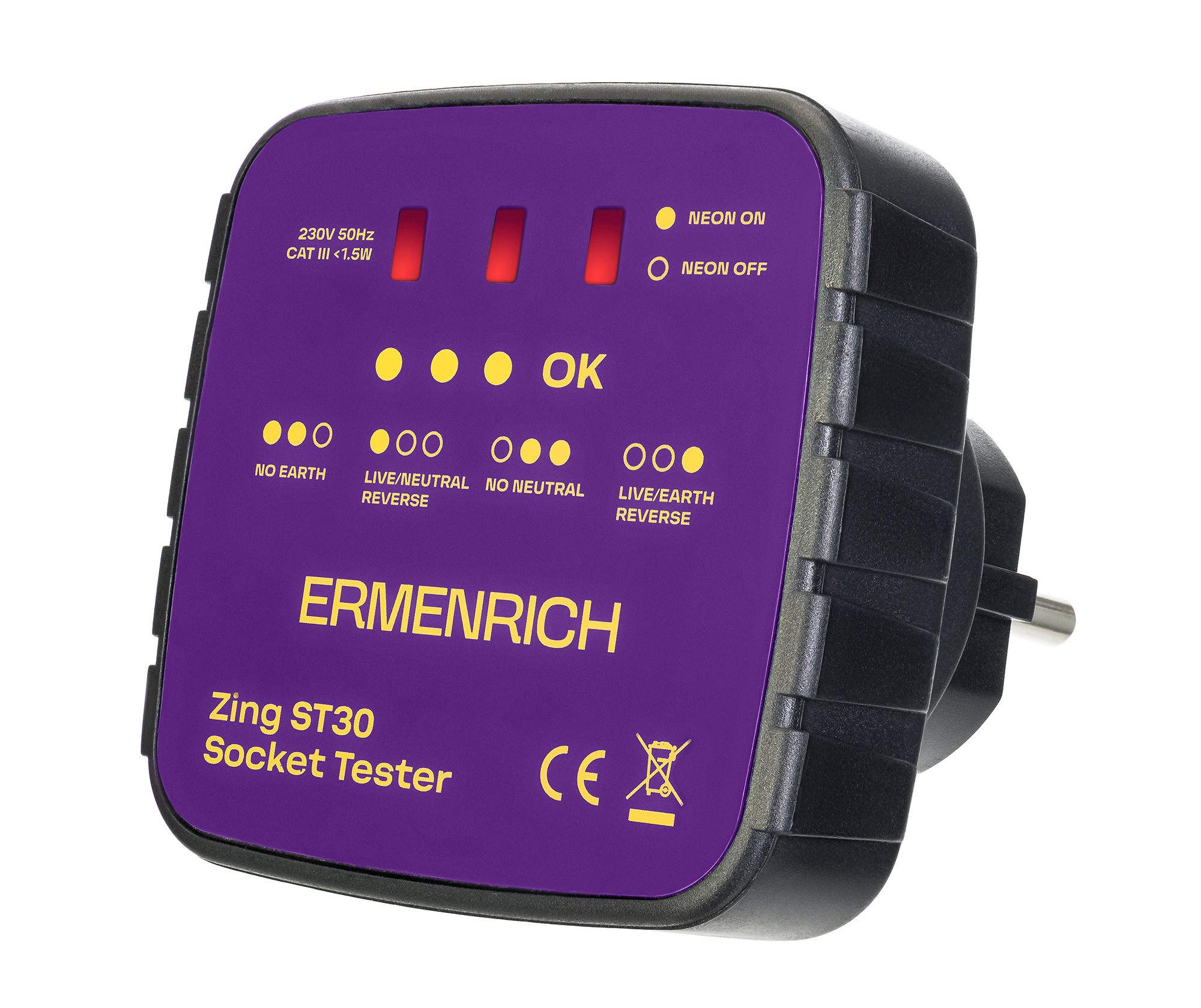 Тестер за захранващи контакти Ermenrich Zing ST30