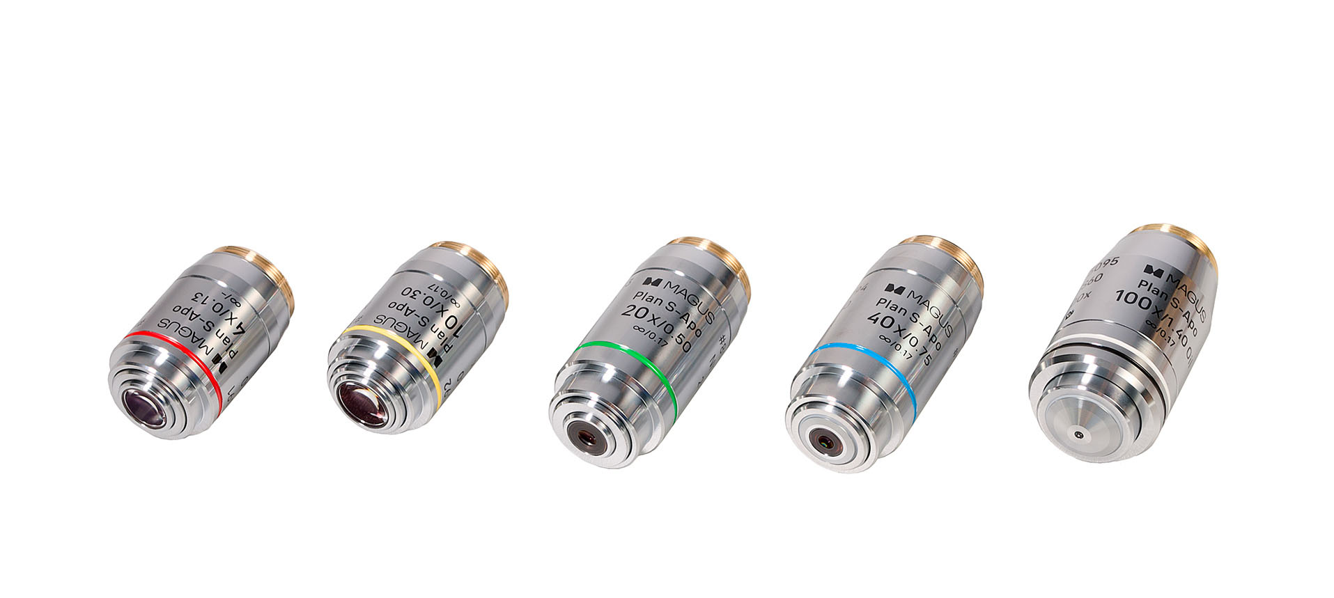 Комплект обективи MAGUS FL S-APO60 PlanF S-Apo 4х/10х/20х/40х/100х маслени ∞/0,17 H60 mm